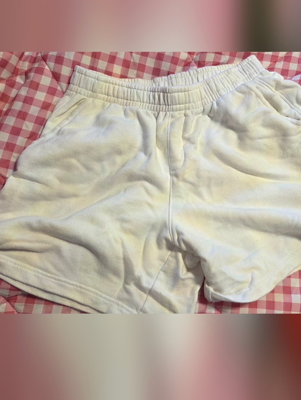 aerie White Ribbed Lounge Shorts with Elastic Waist